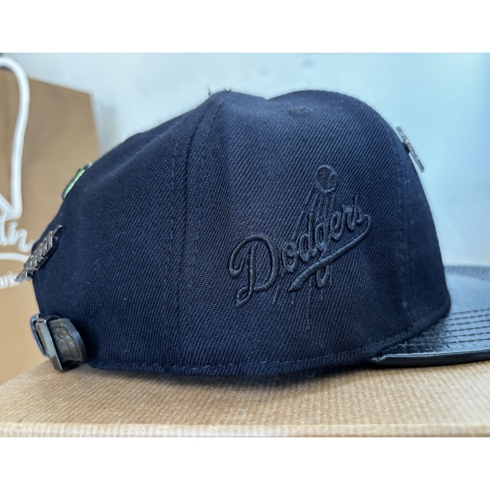 '47 Los Angeles Dodgers MLB Black Snapback Cap Hat w/ Leather Strap